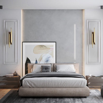 Modern Minimalist Golden Geometric 1-Light Wall Sconce Lamp