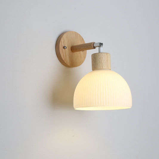 Japanese Flower Pleated 1-Light Wall Sconce Lamp