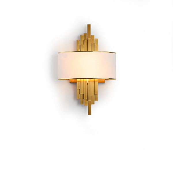 Modern Fabric Hardware Column 2-Light Wall Sconce Lamp