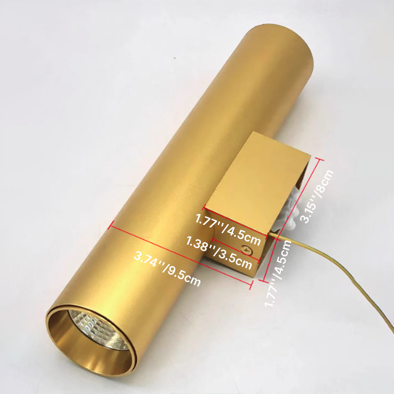 Round Aluminum Cylindrical 2-Light Wall Sconce Lamp