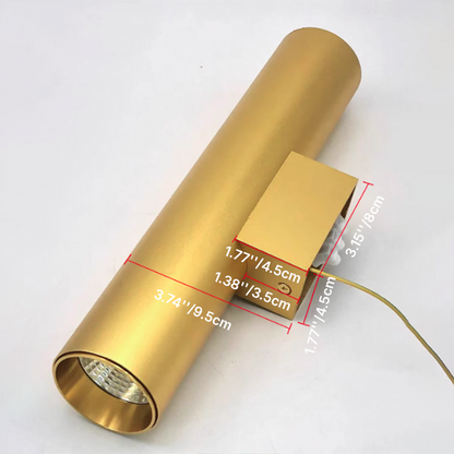 Round Aluminum Cylindrical 2-Light Wall Sconce Lamp