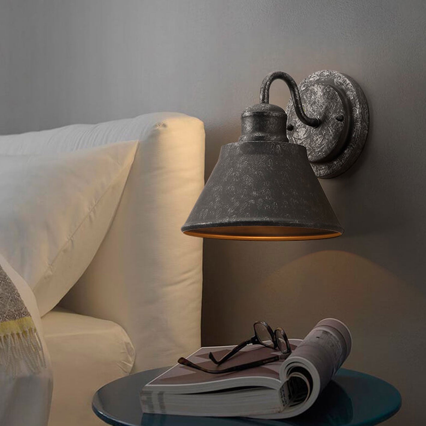 Hardware Shade Outdoor Waterproof 1-Light Wall Sconce Lamp