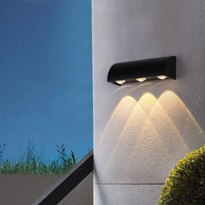 Cylindrical 3-Light LED Outdoor Waterproof Wall Light