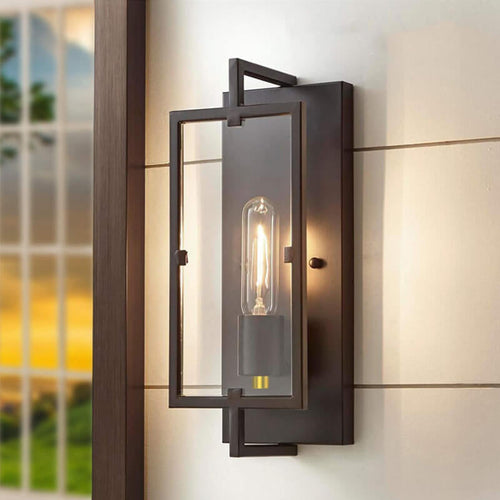 Vintage Wrought Iron Square 1-Light Wall Sconce Lamp