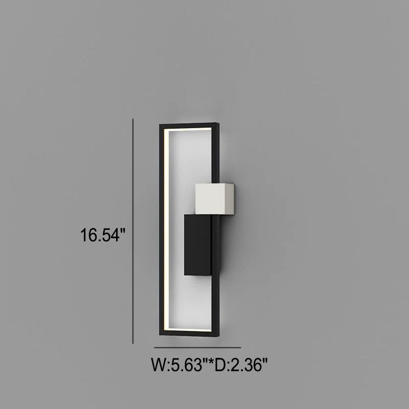 Minimalist Square Frame Iron Silicone LED Wall Sconce Lamp