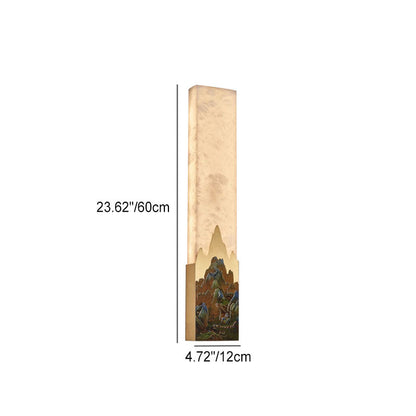 Chinese Marble All-Copper Rectangular LED Wall Sconce Lamp
