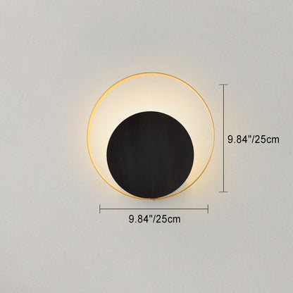 Modern Minimalist Iron Circle Ring 1-Light Wall Sconce Lamp