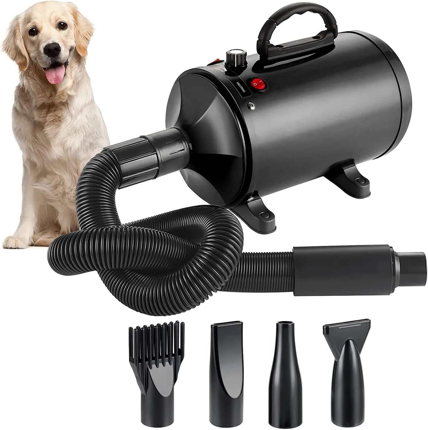 High Velocity Dog Grooming Dryer, Adjustable Heat