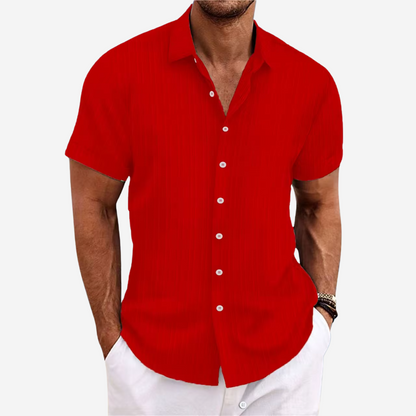 Linen Cotton Shirt with Open Stitch, Regular Fit