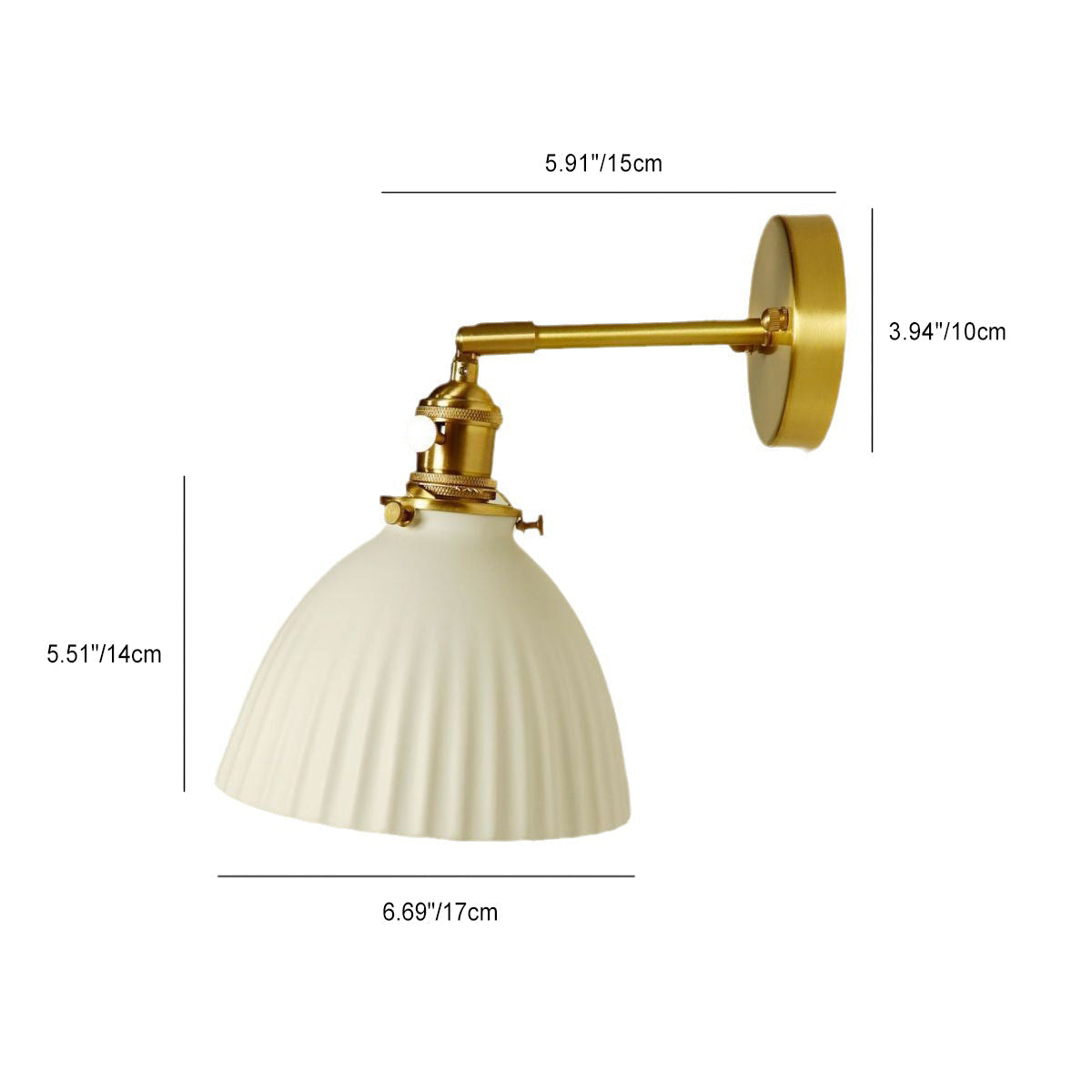 Half Round Copper Ceramic 1-Light Wall Sconce Lamp
