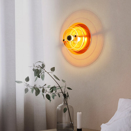 Stained Round Light Shadow Acrylic 1-Light Wall Sconce Lamp