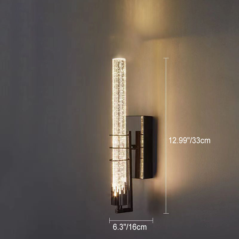 Luxury Cylinder Iron Crystal LED Wall Sconce Lamp