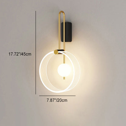 Minimalist Iron Acrylic Round Ring LED Wall Sconce Lamp