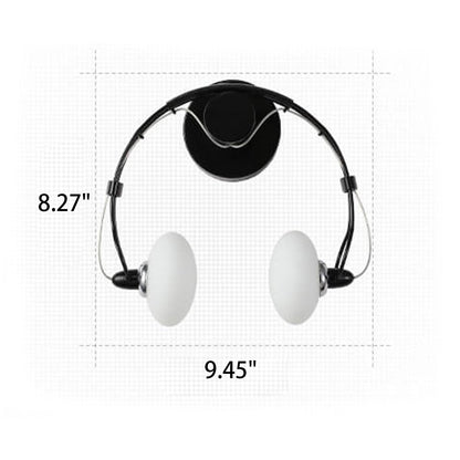Glass Creative Headphone Design 2-Light Wall Sconce Lamp