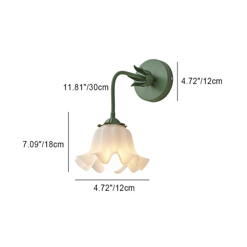 Acrylic Bell Orchid Flower Shade 1-Light Wall Sconce Lamp