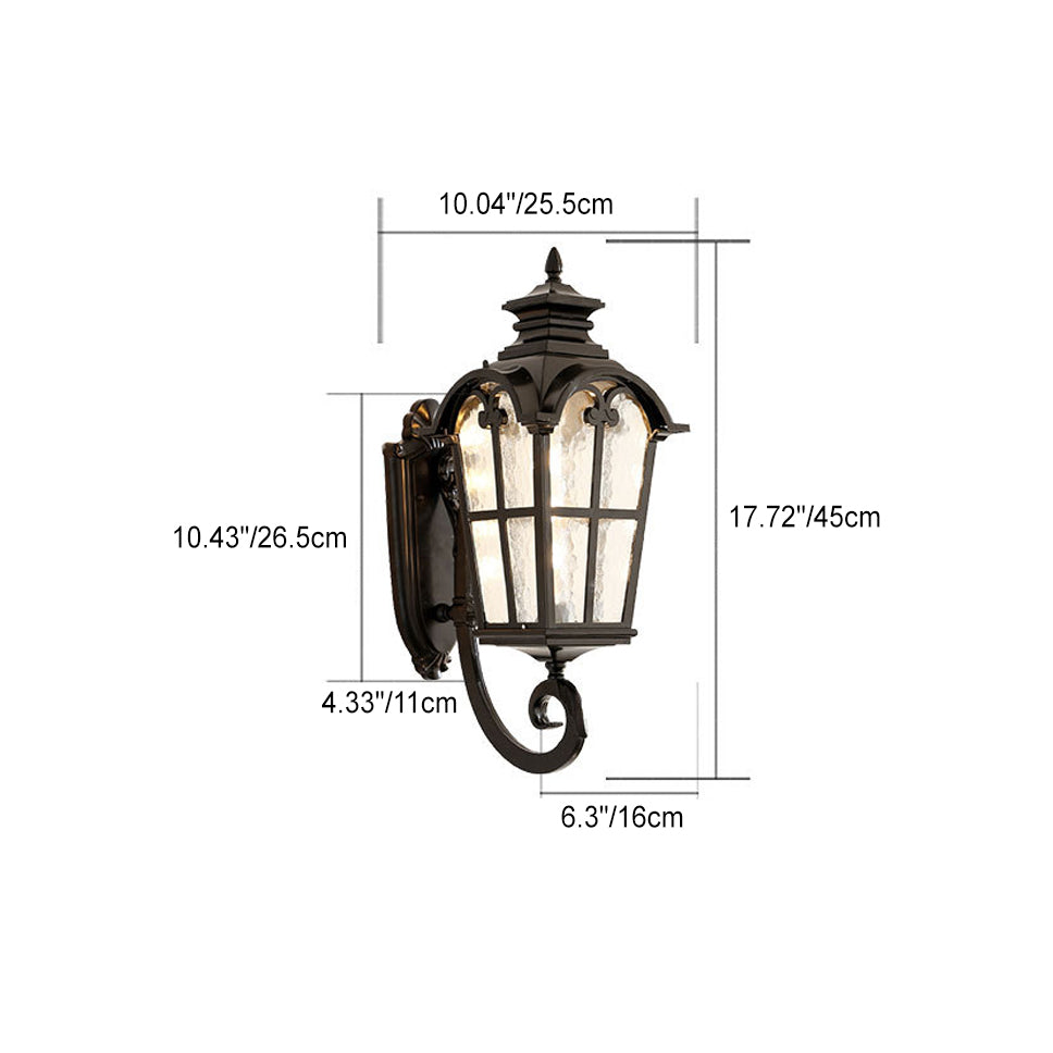 Waterproof Glass Cylinder Ripple 1-Light Wall Sconce Lamp