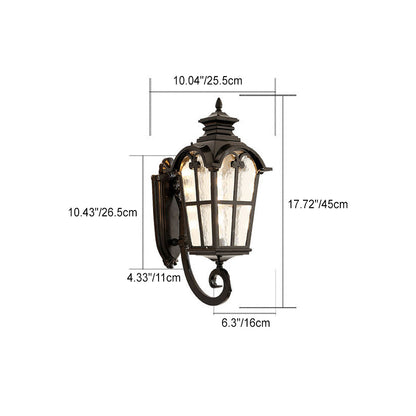 Waterproof Glass Cylinder Ripple 1-Light Wall Sconce Lamp