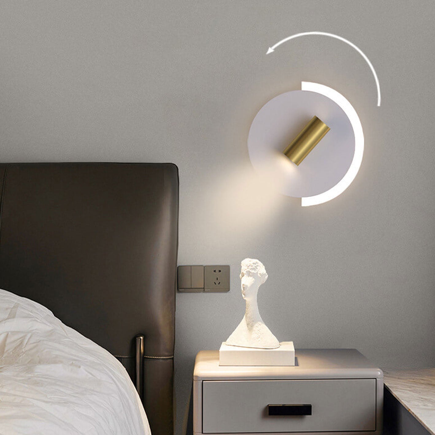 Acrylic Disc Spotlight Rotatable LED Wall Sconce Lamp