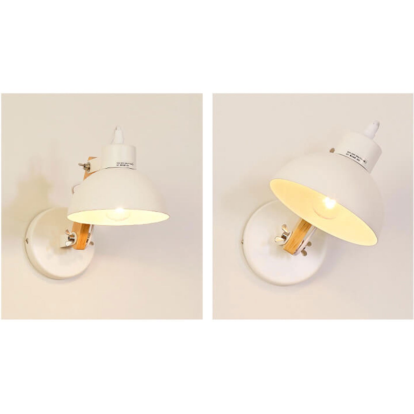 Semicircle Solid Wood Wrought Iron 1-Light Wall Sconce Lamp