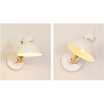 Semicircle Solid Wood Wrought Iron 1-Light Wall Sconce Lamp