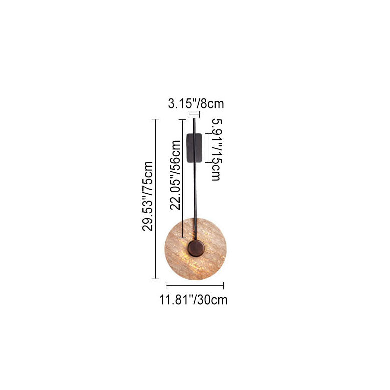 Scandinavian Iron Yellow Travertine LED Wall Sconce Lamp