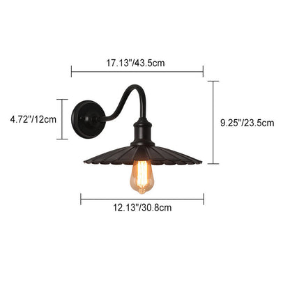 Waterproof Pleated Petal Iron 1-Light Wall Sconce Lamp