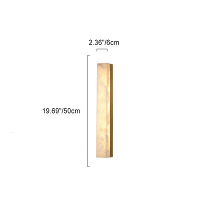 Modern Minimalist Strip Copper Marble LED Wall Sconce Lamp