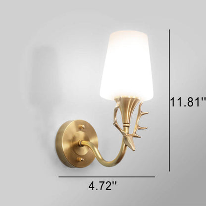 Full Exquisite Deer Head Design 1/2-Light Wall Sconce Lamp