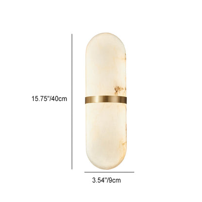 Chinese Marble Copper Cylinder LED Wall Sconce Lamp