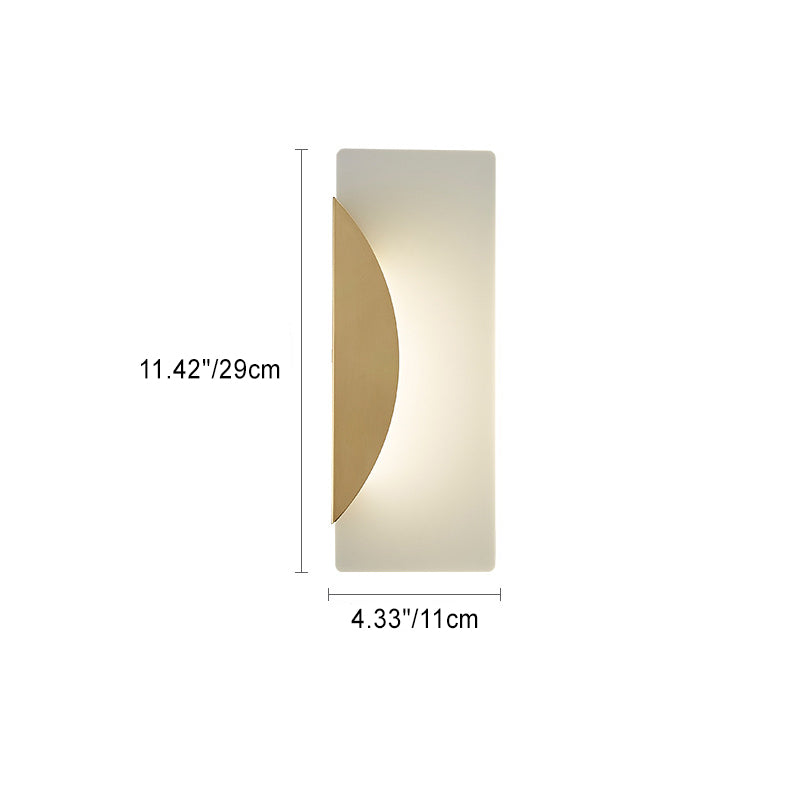 Luxury Full Copper Rectangular Acrylic LED Wall Sconce Lamp