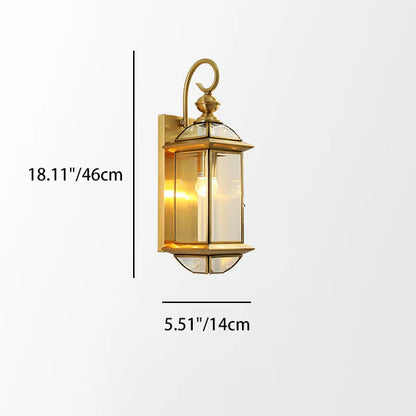Copper Lantern 1-Light Outdoor Waterproof Wall Sconce Lamp