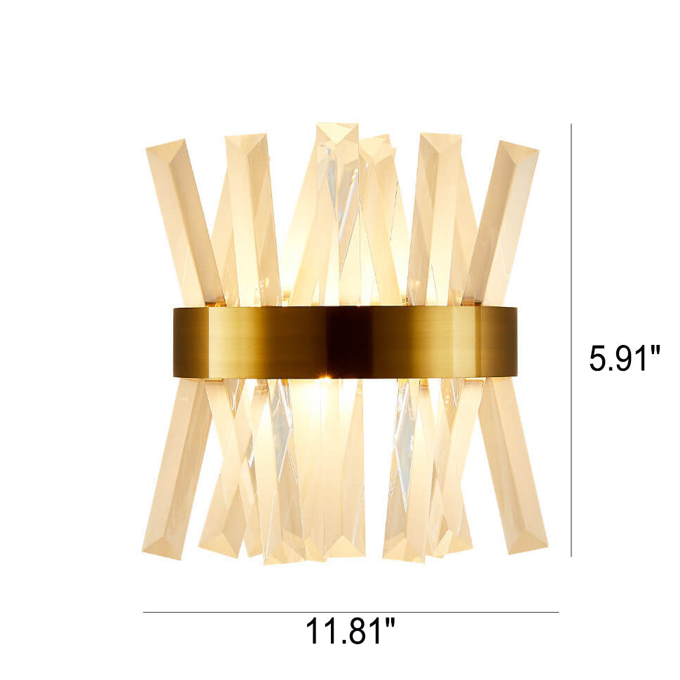 Light Luxury Crystal Strip Design 2-Light Wall Sconce Lamp
