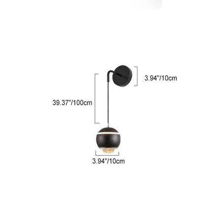 Minimalist Round Ball Aluminum Glass LED Wall Sconce Lamp