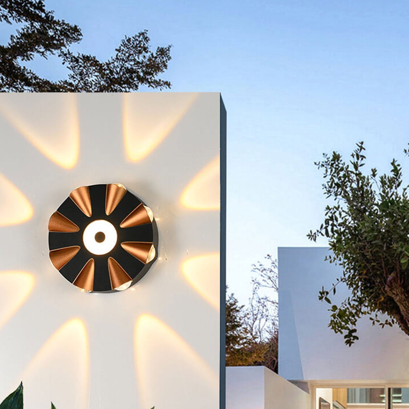 Round Aluminum Outdoor Waterproof LED Wall Sconce Lamp