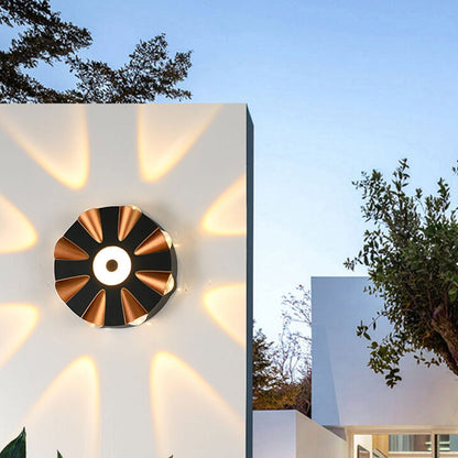 Round Aluminum Outdoor Waterproof LED Wall Sconce Lamp