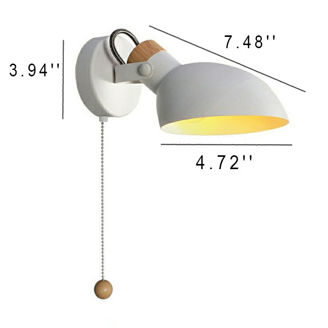 Iron Round Head Rotatable 1-Light Wall Sconce Lamp