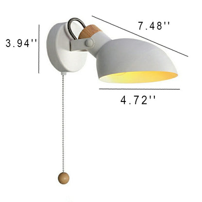 Iron Round Head Rotatable 1-Light Wall Sconce Lamp
