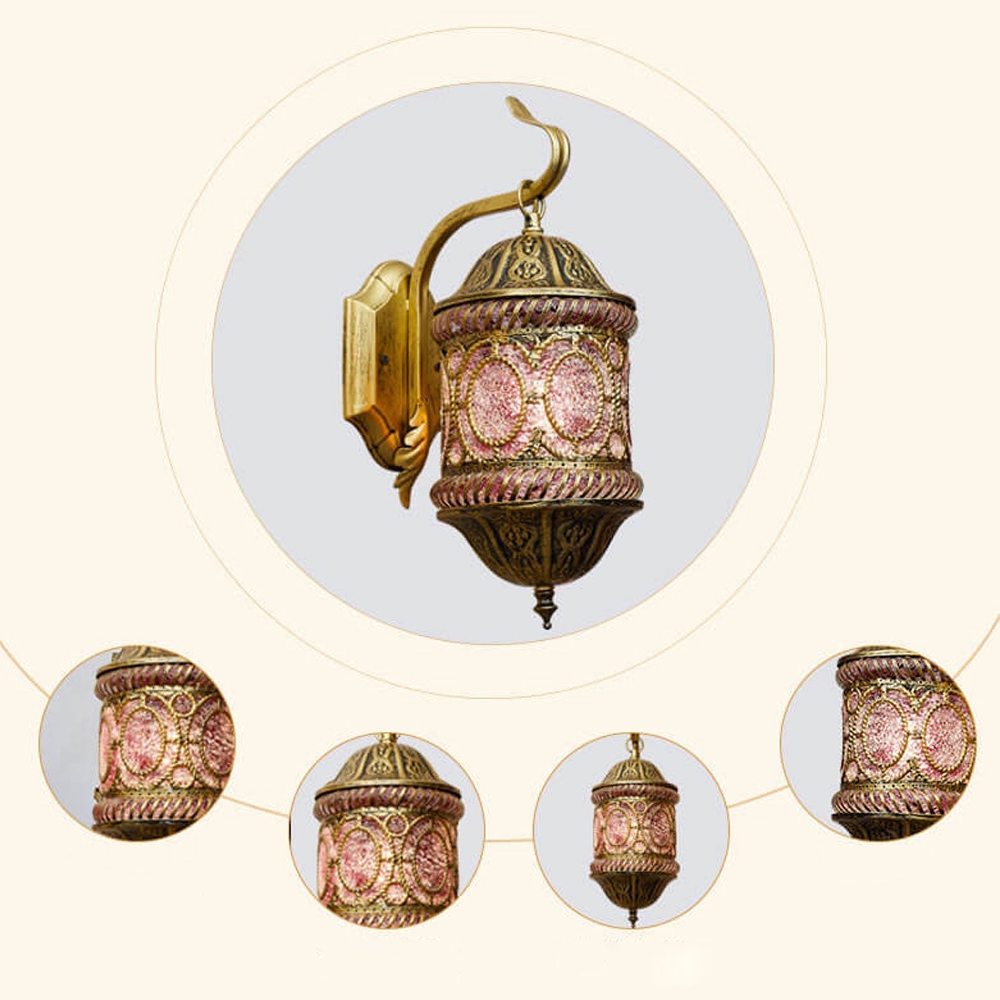 Southeast Style Hollow Iron Pink 1-Light Wall Sconce Lamp