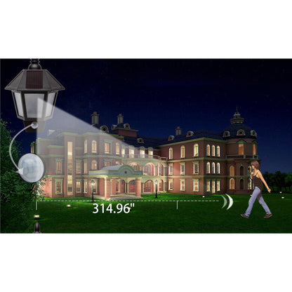 Solar Human Smart Sensor Light Black LED Wall Sconce Lamp