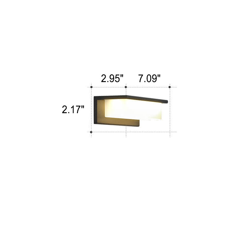 Solar Rectangular Aluminum PC Outdoor LED Wall Sconce Lamp