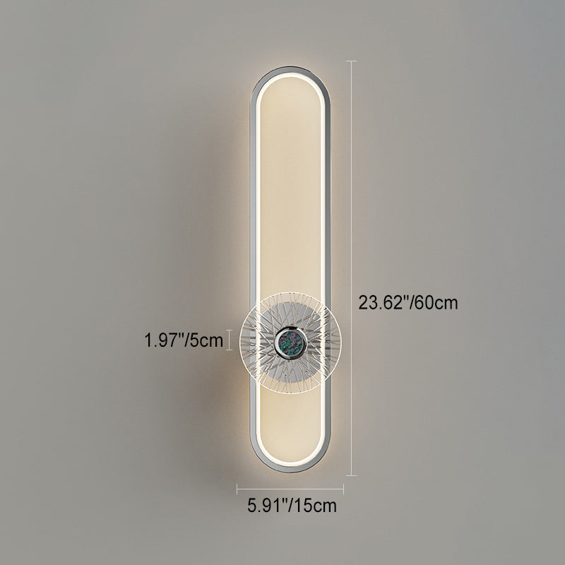 Minimalist Long Oval Hardware Aluminum LED Wall Sconce Lamp