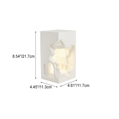 Rectangular Plaster Recessed 1-Light Wall Sconce Lamp