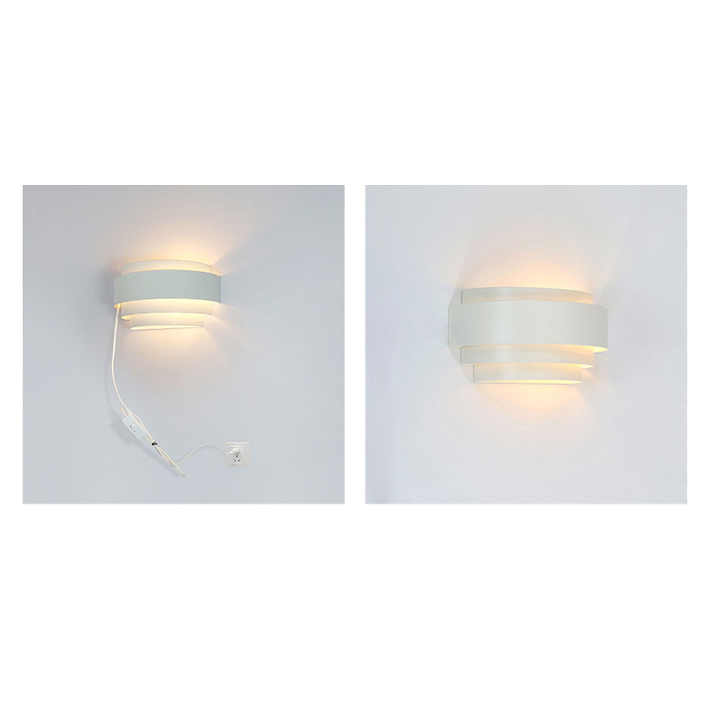 European Solid Color Half-circle Iron LED Wall Sconce Lamp