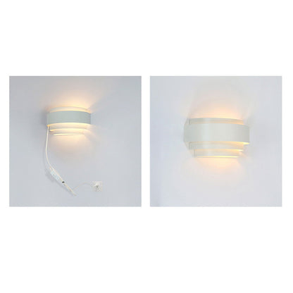 European Solid Color Half-circle Iron LED Wall Sconce Lamp