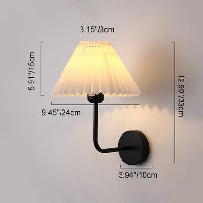 Simplicity Cone Iron Fabric 1-Light Wall Sconce Lamp