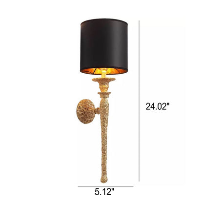 French Brass Long Strip Light Arm 1-Light Wall Sconce Lamp