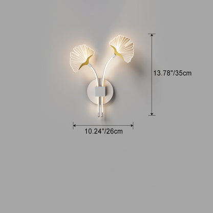 Ginkgo Leaf Iron Aluminium Acrylic LED Wall Sconce Lamp