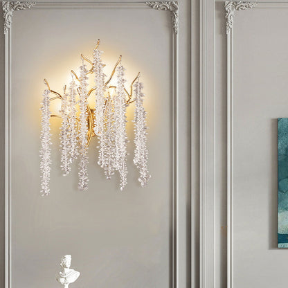 Light Luxury Tree Branch Crystal 3-Light Wall Sconce Lamp
