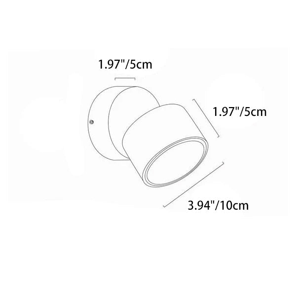 Round Aluminium Rotatable Folding LED Wall Sconce Lamp
