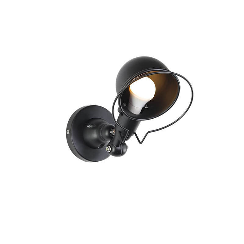 Vintage Iron Dome Adjustable 1-Light Wall Sconce Lamp